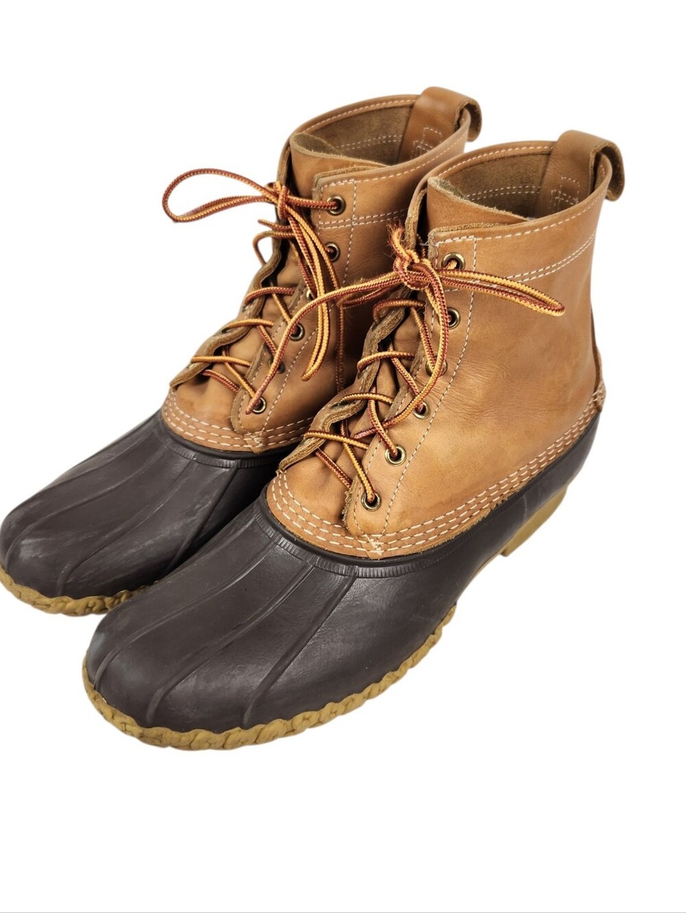 L.L. Bean Bean Boots Leather Rubber Duck Boots Made In Maine Mens Size 12 Narrow